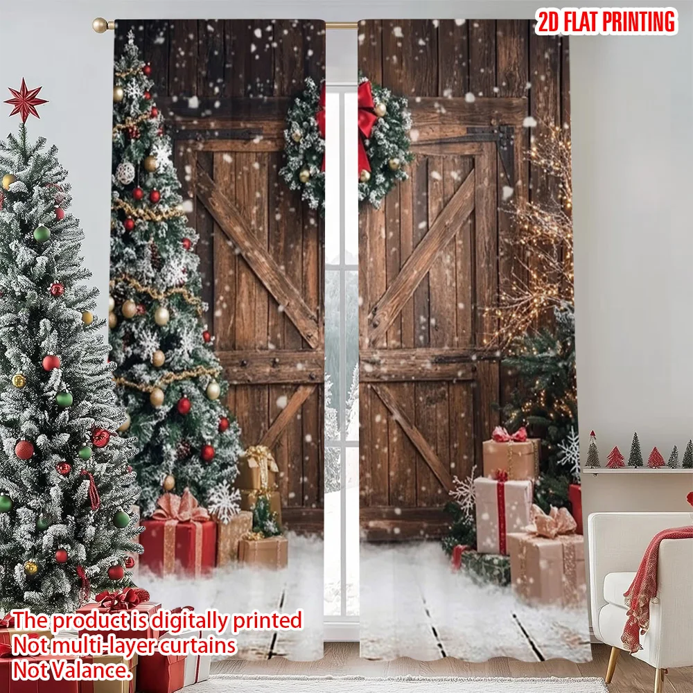 2pcs 2D flat printing Merry Christmas Party Curtains Winter barn door with Christmas tree snow scene Machine Washable Polyester
2pcs 2D flat printing Merry Christmas Party Curtains Winter barn door with Christmas tree snow scene Machine Washable Polyester