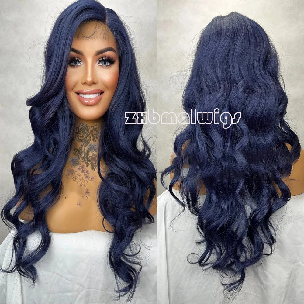 ZXBMALWIGS Dark Blue Color Cosplay Synthetic Hair 13X4 Lace Front Wigs Loose Wave Heat Fiber Long Wave Wig for Women Party Wear
ZXBMALWIGS Dark Blue Color Cosplay Synthetic Hair 13X4 Lace Front Wigs Loose Wave Heat Fiber Long Wave Wig for Women Party Wear