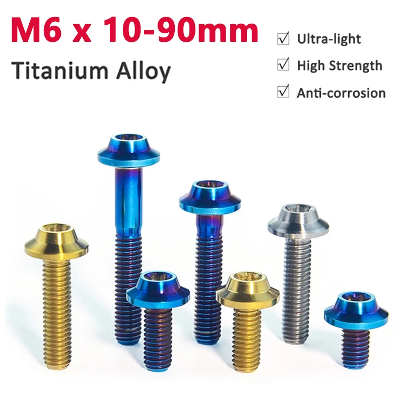 1PCS Titanium Ti Bolt M6x10/15/20/25/30/40/50/60/70/80/90mm Disc Type Head Torx Screw Motorcycle Bicycle Modification Screws
1PCS Titanium Ti Bolt M6x10/15/20/25/30/40/50/60/70/80/90mm Disc Type Head Torx Screw Motorcycle Bicycle Modification Screws