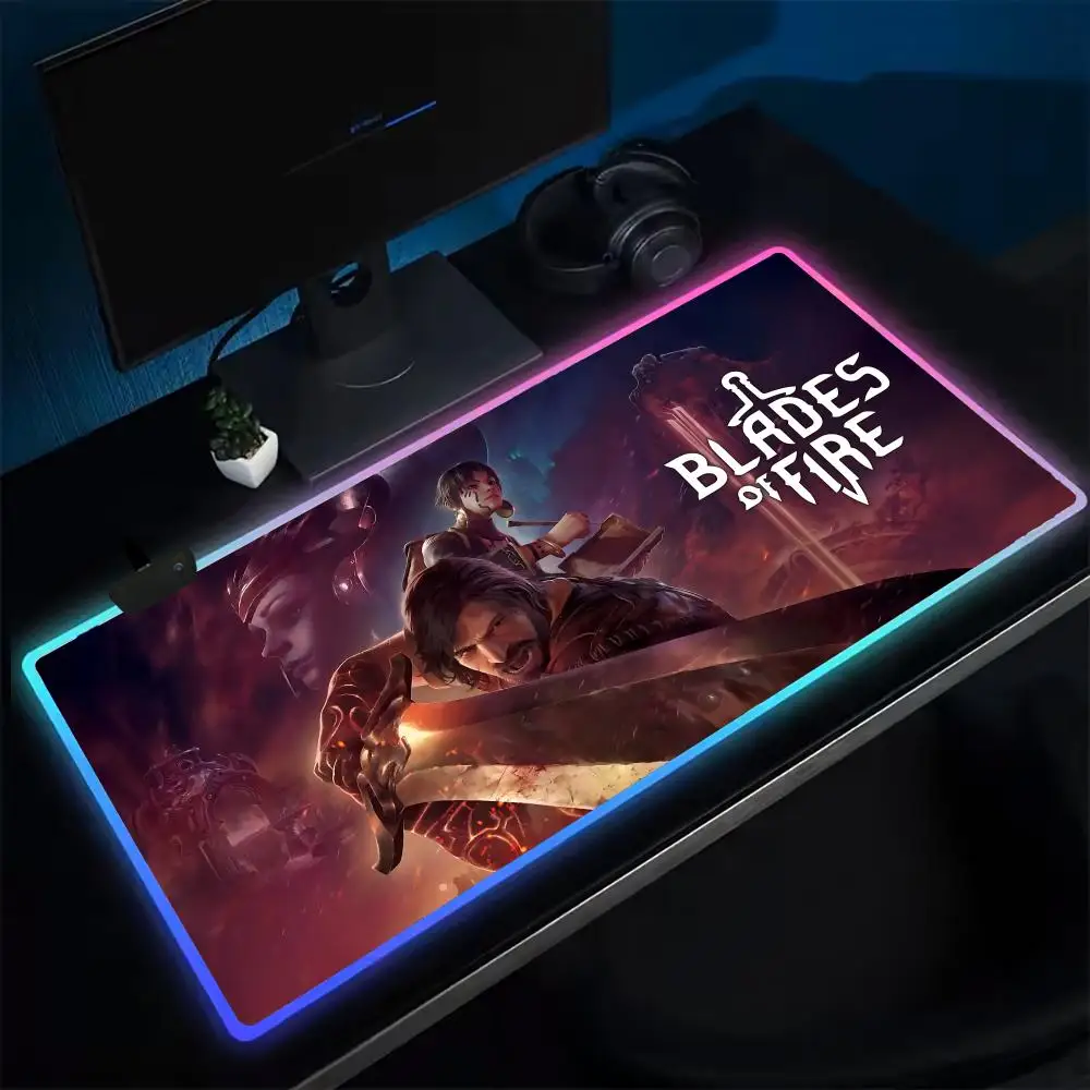 Коврик для мыши Blades of Fire, игровой коврик для мыши в стиле аниме, светодиодные настольные коврики с подсветкой, резиновые настольные коврики XXL RGB
Коврик для мыши Blades of Fire, игровой коврик для мыши в стиле аниме, светодиодные настольные коврики с подсветкой, резиновые настольные коврики XXL RGB