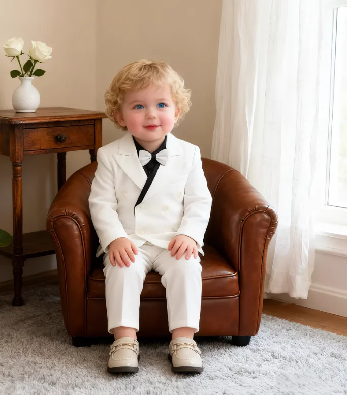 Little Kids White Jacket Vest Pants Bowtie Photography Suit Kids Birthday Wedding Dress Children Piano Host Performance Costume
Little Kids White Jacket Vest Pants Bowtie Photography Suit Kids Birthday Wedding Dress Children Piano Host Performance Costume