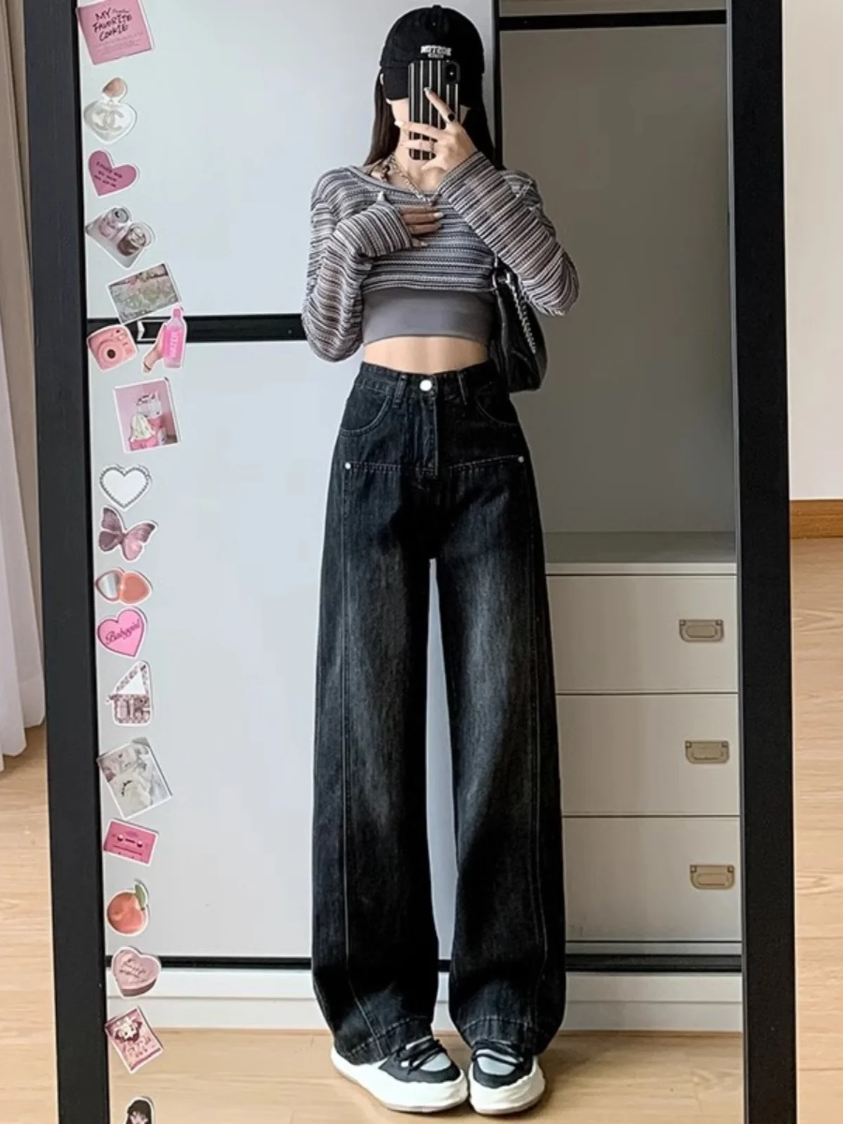 American Style High Waist Wide Leg Jeans Women's Spring Autumn plus Size Slimming Retro High Street Straight Floor-Length Pants
American Style High Waist Wide Leg Jeans Women's Spring Autumn plus Size Slimming Retro High Street Straight Floor-Length Pants