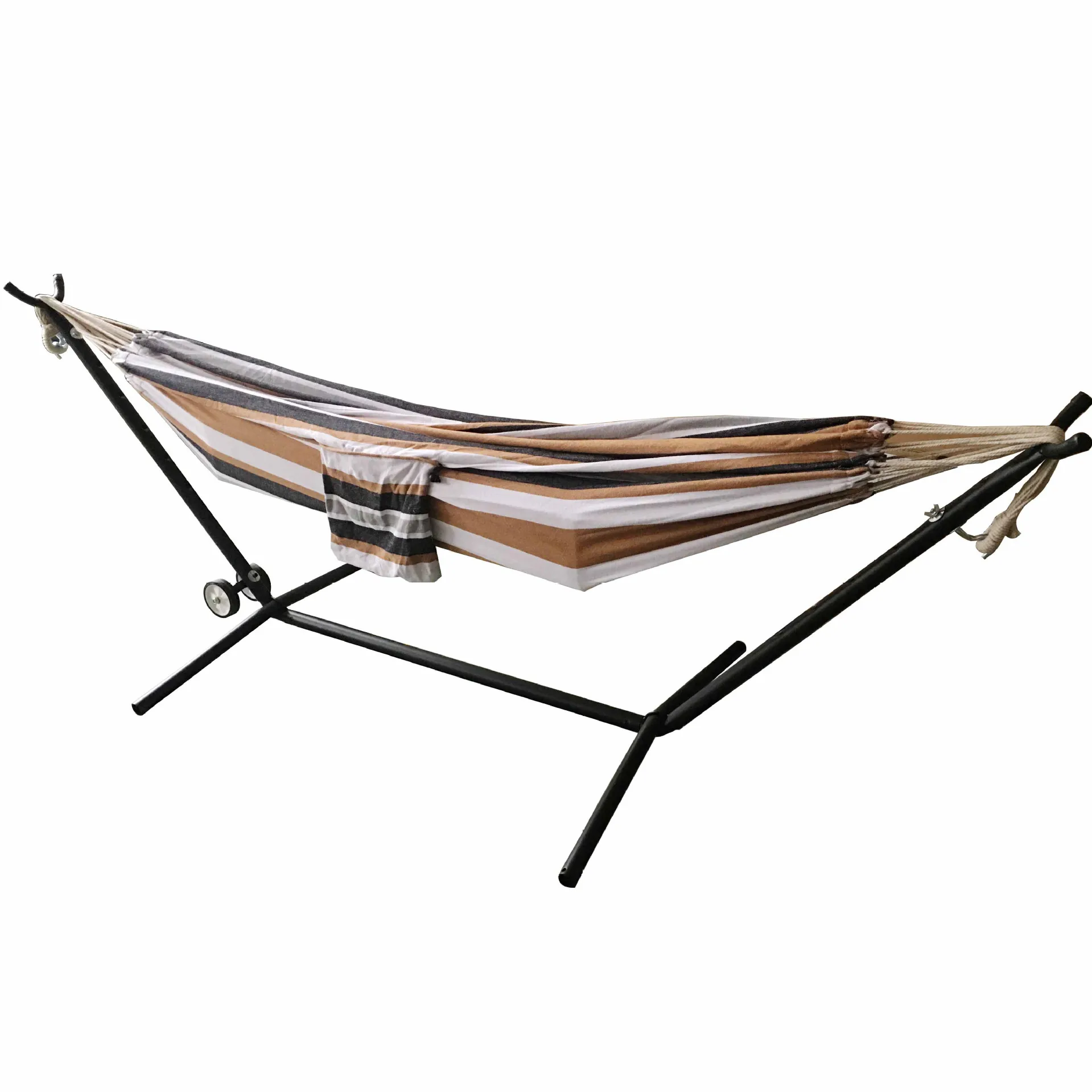 Outdoor indoor leisure canvas hammock with roller bracket, outdoor camping pulley, labor-saving
Outdoor indoor leisure canvas hammock with roller bracket, outdoor camping pulley, labor-saving