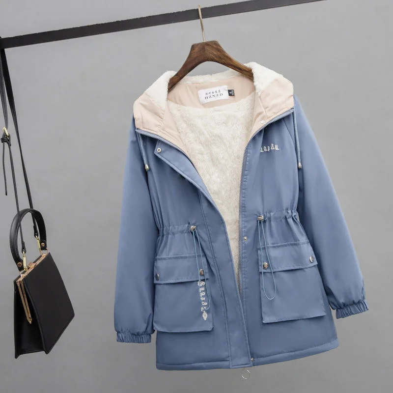 Korean Loose Hooded Thick Warm Windbreaker Female Short Casual Outerwear Autumn Winter Add Velvet Jacket Women's Parker
Korean Loose Hooded Thick Warm Windbreaker Female Short Casual Outerwear Autumn Winter Add Velvet Jacket Women's Parker