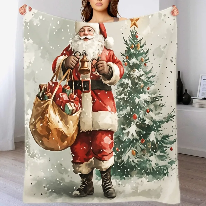 Топ Pick1pc Рождественское фланелевое одеяло Санта-Клауса с колокольчиком и принтом, всесезонное современное праздничное покрывало
Топ Pick1pc Рождественское фланелевое одеяло Санта-Клауса с колокольчиком и принтом, всесезонное современное праздничное покрывало