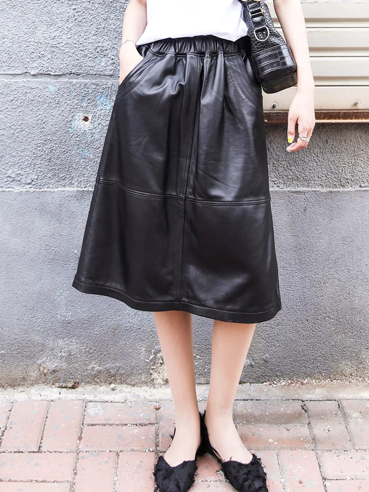 Winter New Elastic Waist High Quality Genuine Real Leather Skirt Women's Sheepskin Loose Mid-Length
Winter New Elastic Waist High Quality Genuine Real Leather Skirt Women's Sheepskin Loose Mid-Length