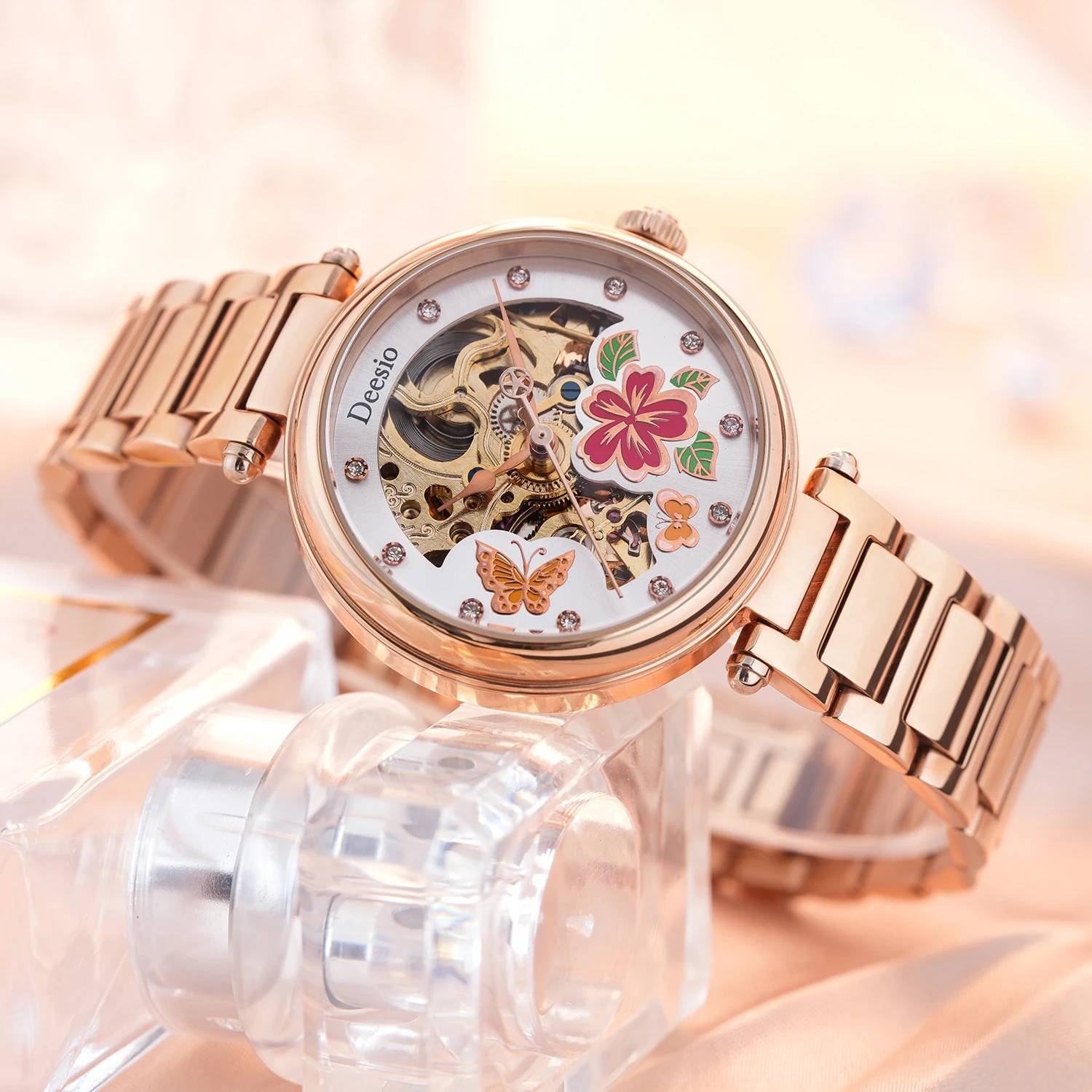 Deesio Skeleton Butterfly Dial Stainless Steel Ladies Mechanical Watch Automatic 3ATM Waterproof Dress Wristwatch Elegant Gift
Deesio Skeleton Butterfly Dial Stainless Steel Ladies Mechanical Watch Automatic 3ATM Waterproof Dress Wristwatch Elegant Gift