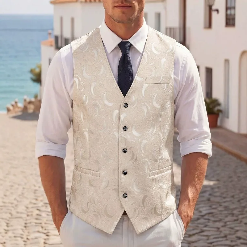 KIDWHXR Suit Vest Man Business Casual Single-breasted Male Waistcoat Slim Printed V-neck Sleeveless Versatile Men Banquet Vest
KIDWHXR Suit Vest Man Business Casual Single-breasted Male Waistcoat Slim Printed V-neck Sleeveless Versatile Men Banquet Vest