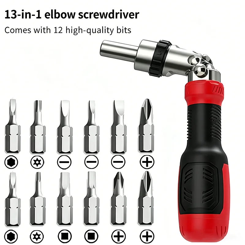 13 in 1 Multifunctional Portable Screwdriver Kit Equipped with Torx Security Slotted Phillips Hexagon and Square Nut Driver Bits
13 in 1 Multifunctional Portable Screwdriver Kit Equipped with Torx Security Slotted Phillips Hexagon and Square Nut Driver Bits