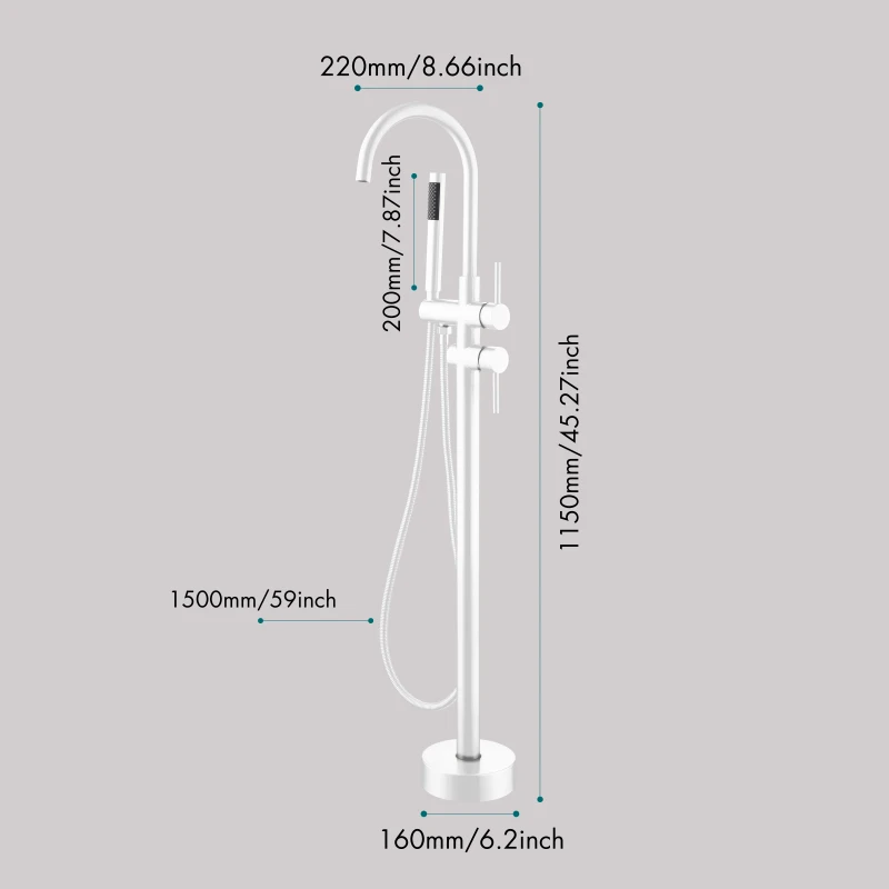 Floor Mount Bathtub Faucet Freestanding Tub Filler Standing High Flow Shower Faucets Shower Mixer Taps Swivel Gooseneck Spout
Floor Mount Bathtub Faucet Freestanding Tub Filler Standing High Flow Shower Faucets Shower Mixer Taps Swivel Gooseneck Spout