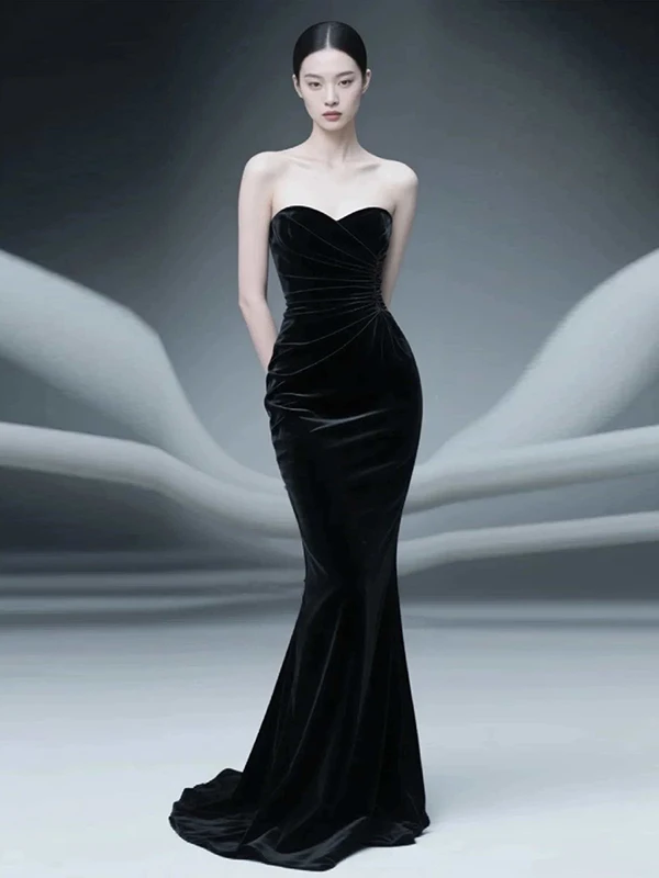 Bla Velvet Mermaid Evening Gown Long Slimming Mid-Waist Sling Sle Birthday Par Conference Host Faionable Dr
Bla Velvet Mermaid Evening Gown Long Slimming Mid-Waist Sling Sle Birthday Par Conference Host Faionable Dr