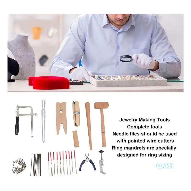 Jewelry Making Tools For Jewelers Wire Cutters Needle File And Ring Mandrel Kit With Metal Gavel And Wooden Clips
Jewelry Making Tools For Jewelers Wire Cutters Needle File And Ring Mandrel Kit With Metal Gavel And Wooden Clips