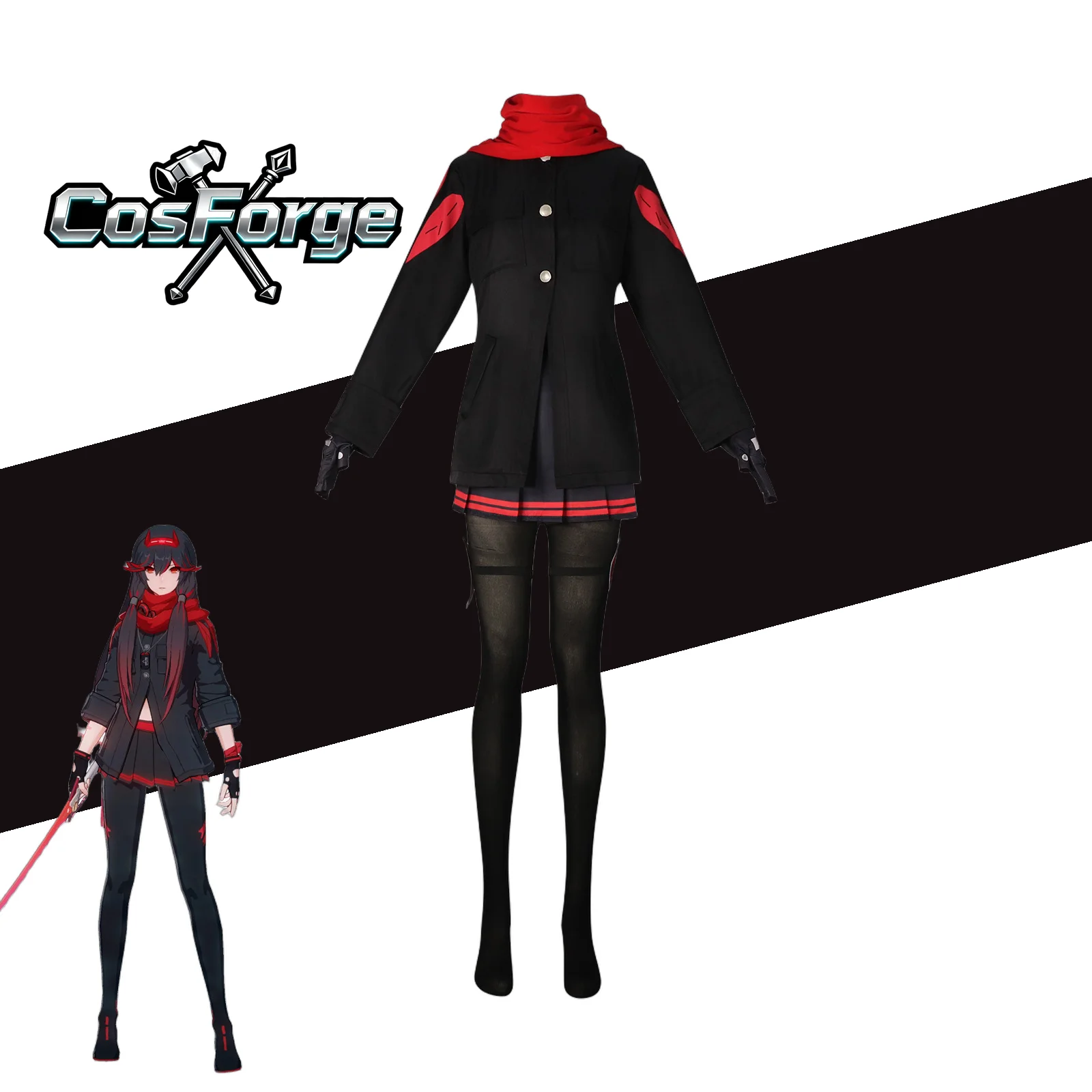 Punishing Gray Raven Lucia Red Cosplay Costume - Black Shirt Combat Uniform Wig Women Halloween Carnival Party
Punishing Gray Raven Lucia Red Cosplay Costume - Black Shirt Combat Uniform Wig Women Halloween Carnival Party