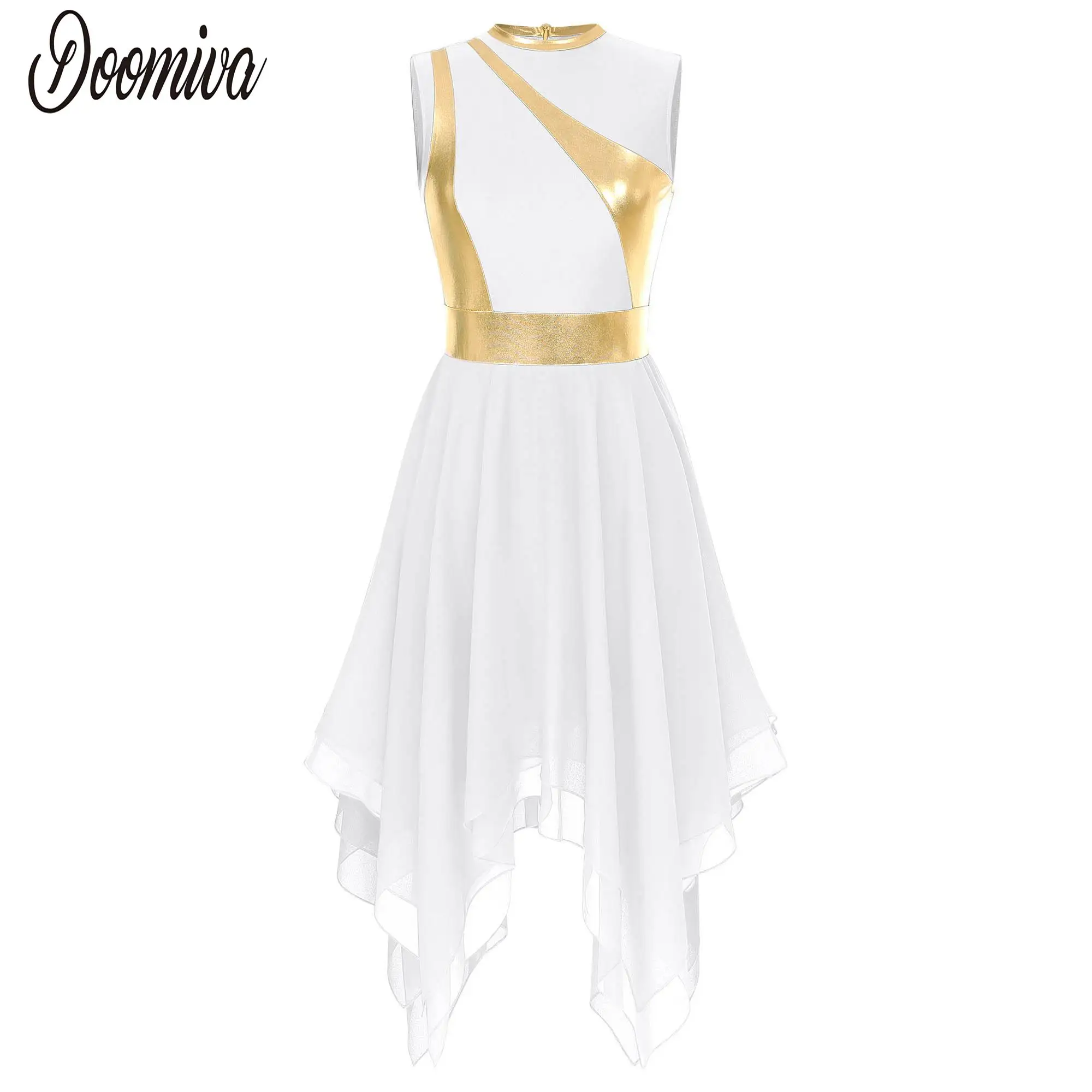 Lyrical Dance Costume for Women's Praise Liturgical Dancewear Color Block Lady Sleeveless Zipper Back Irregular Hem Tunic Dress
Lyrical Dance Costume for Women's Praise Liturgical Dancewear Color Block Lady Sleeveless Zipper Back Irregular Hem Tunic Dress