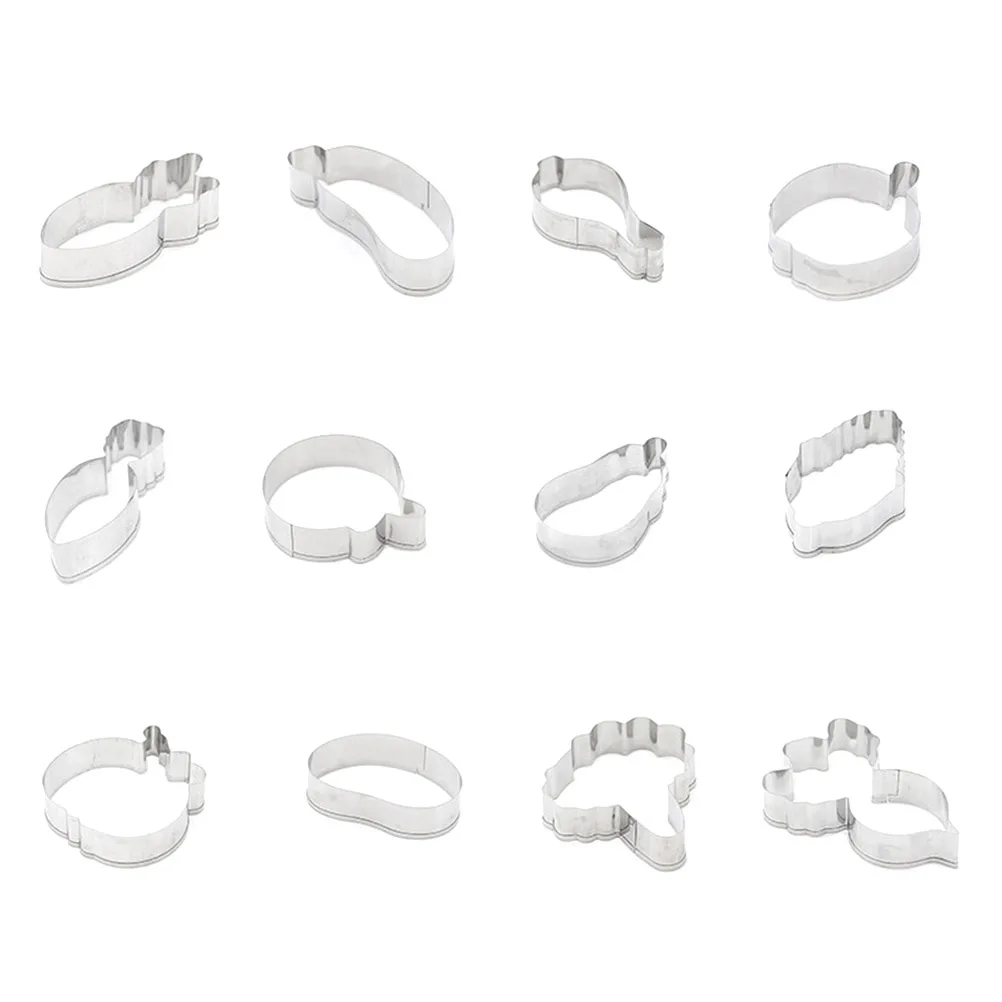 12pcs Vegetable Cutting Cookie Molds Stainless Steel Biscuit Cookie Set Stainless Steel Set Fondant Cake Chocolate
12pcs Vegetable Cutting Cookie Molds Stainless Steel Biscuit Cookie Set Stainless Steel Set Fondant Cake Chocolate