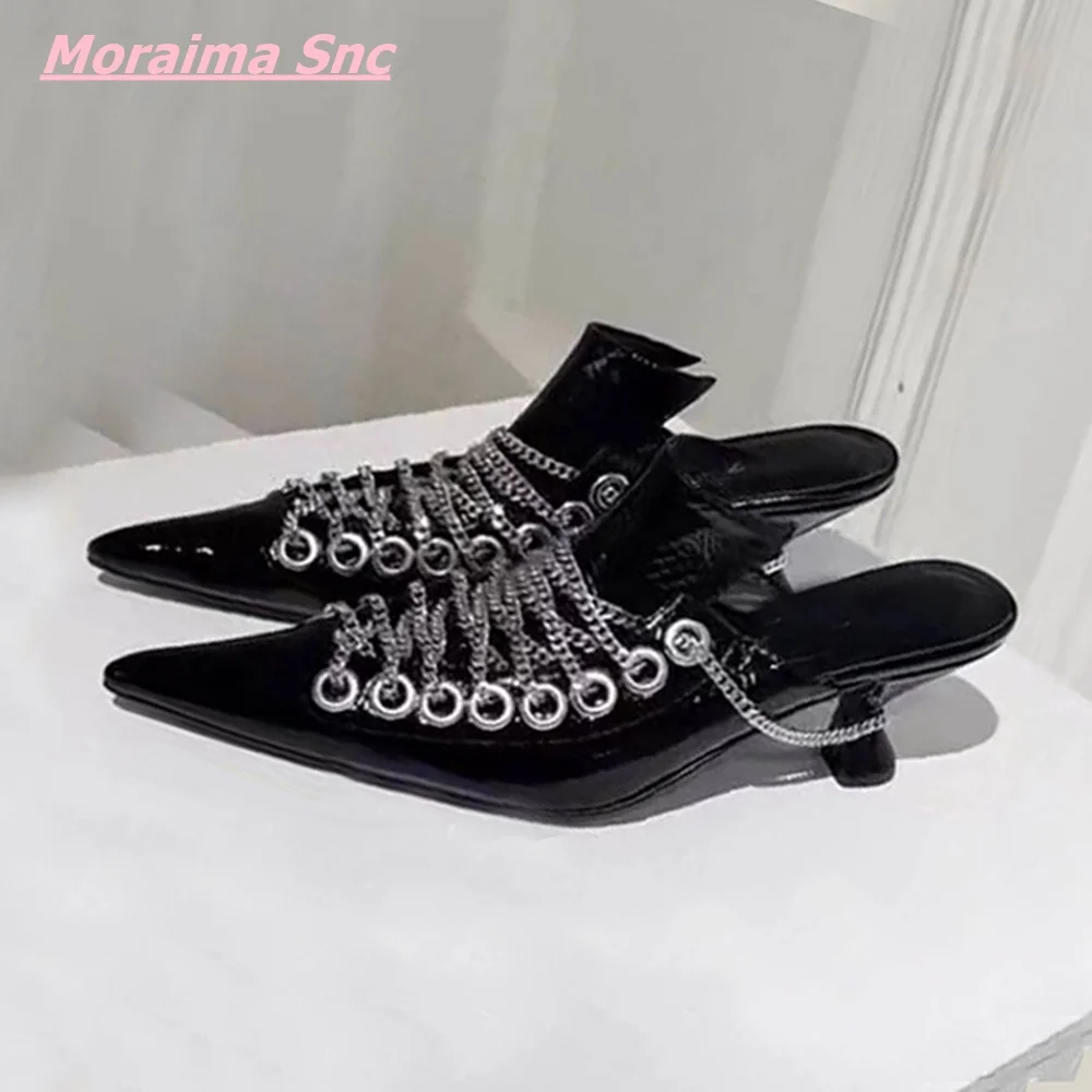 2022 Summer Autumn Women's Slippers Pointed Toe Metal Chain Elegant Sandals Dark Thin High Heel Novelty Solid Comfortable Shoes
2022 Summer Autumn Women's Slippers Pointed Toe Metal Chain Elegant Sandals Dark Thin High Heel Novelty Solid Comfortable Shoes