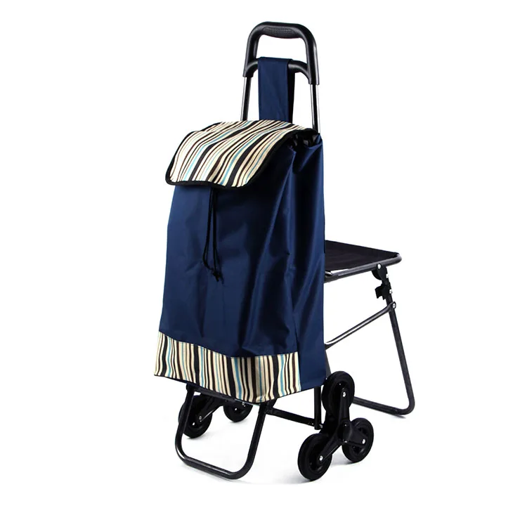 Foldable shopping cart with chair
Foldable shopping cart with chair
