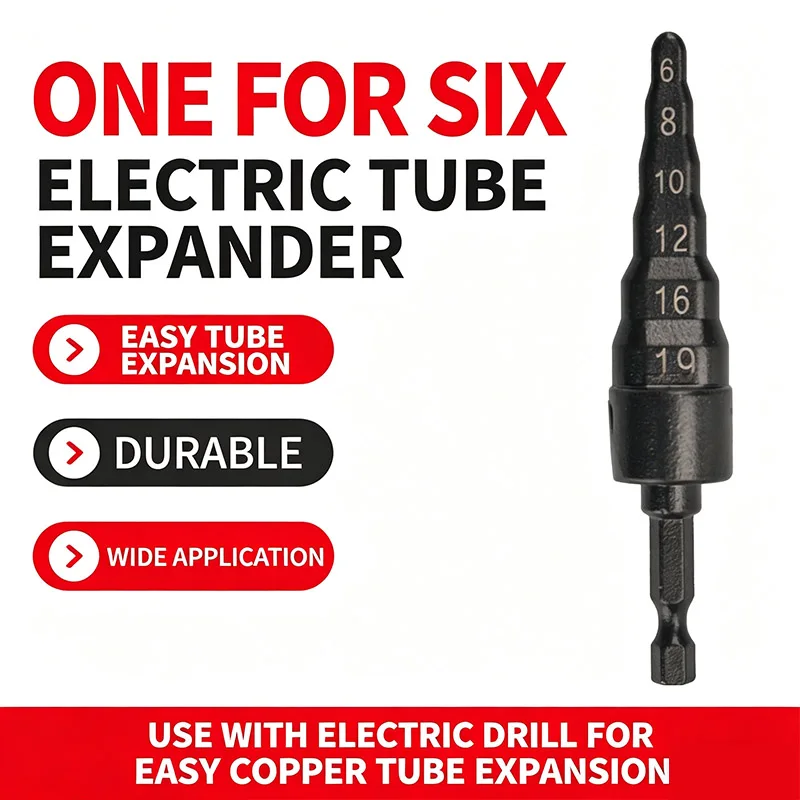 Tube Pipe Expander Hexagonal Handle Triangular Handle Copper Pipe Air Conditioner Repair Electric Bit Expansion Head 5/6 in 1
Tube Pipe Expander Hexagonal Handle Triangular Handle Copper Pipe Air Conditioner Repair Electric Bit Expansion Head 5/6 in 1