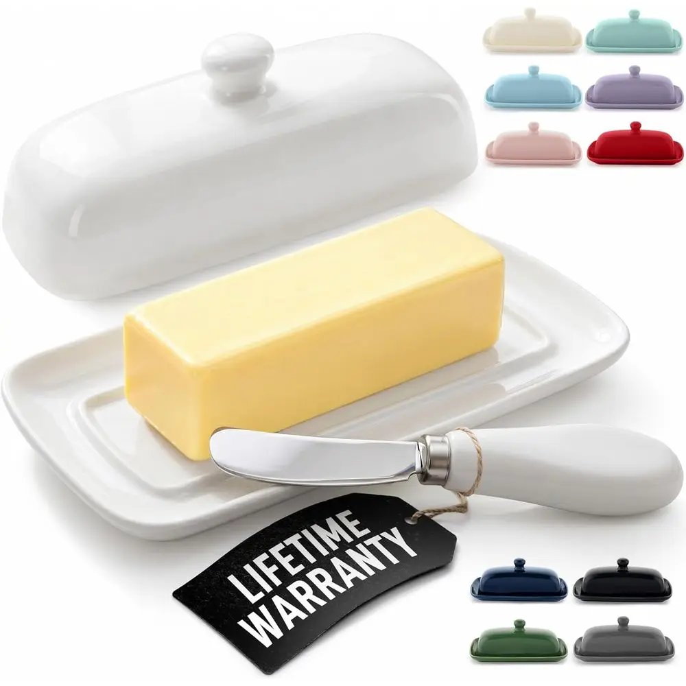 Stainless Steel Butter Dish with Lid - Soft & Fresh Butter Preserver, Easy-Grip Knob, Everyday Use, White
Stainless Steel Butter Dish with Lid - Soft & Fresh Butter Preserver, Easy-Grip Knob, Everyday Use, White