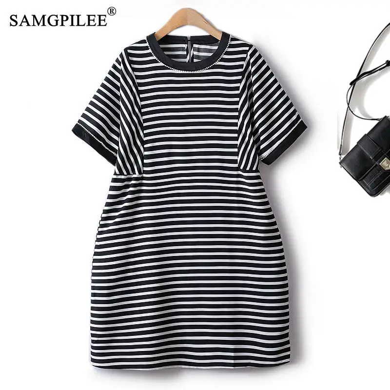 Classic Light Luxury Commuting Beaded Striped Summer Womens Dresses 2023 Summer O Neck Casual Loose Drape Casual Elegant Dress
Classic Light Luxury Commuting Beaded Striped Summer Womens Dresses 2023 Summer O Neck Casual Loose Drape Casual Elegant Dress