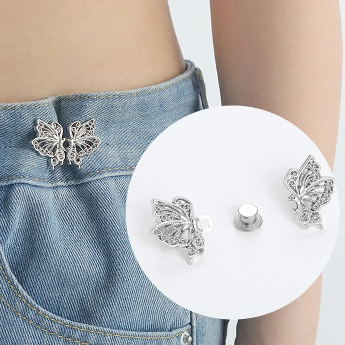 Jeans Button Adjustable Clips for Pant Skirts Waist Tightener Buckle Snap Button Adjuster Butterfly Pin Button Clothing Supplies
Jeans Button Adjustable Clips for Pant Skirts Waist Tightener Buckle Snap Button Adjuster Butterfly Pin Button Clothing Supplies