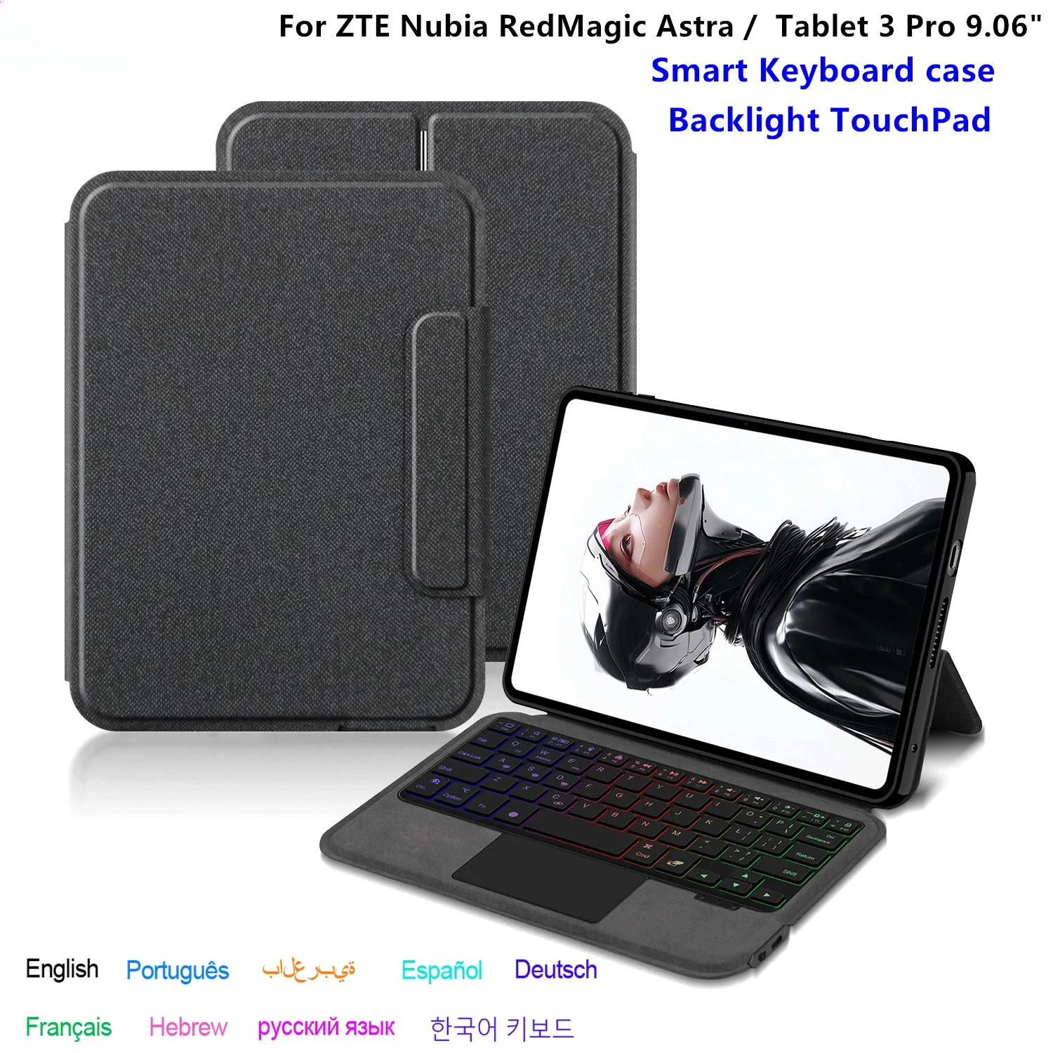 TouchPad Keyboard Case For ZTE Nubia RedMagic Astra / Gaming Tablet 3 Pro 9.06" Tablet PC Backlight Keyboard Cover Folio
TouchPad Keyboard Case For ZTE Nubia RedMagic Astra / Gaming Tablet 3 Pro 9.06" Tablet PC Backlight Keyboard Cover Folio