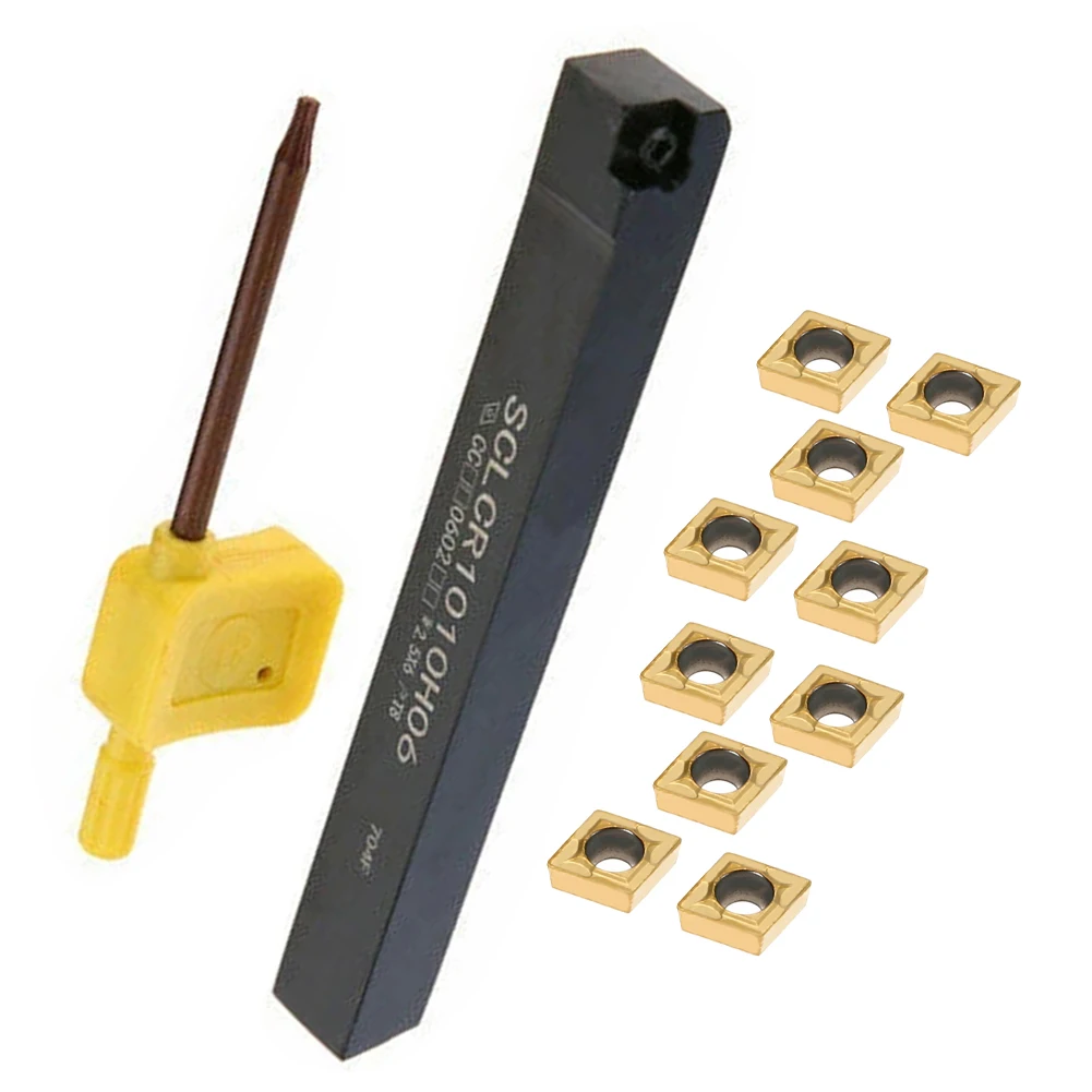 SCLCR 1010H06 Tool Holder with 10PC CCMT060204 Carbide Inserts for Automotive Transmission and Valve Processing
SCLCR 1010H06 Tool Holder with 10PC CCMT060204 Carbide Inserts for Automotive Transmission and Valve Processing