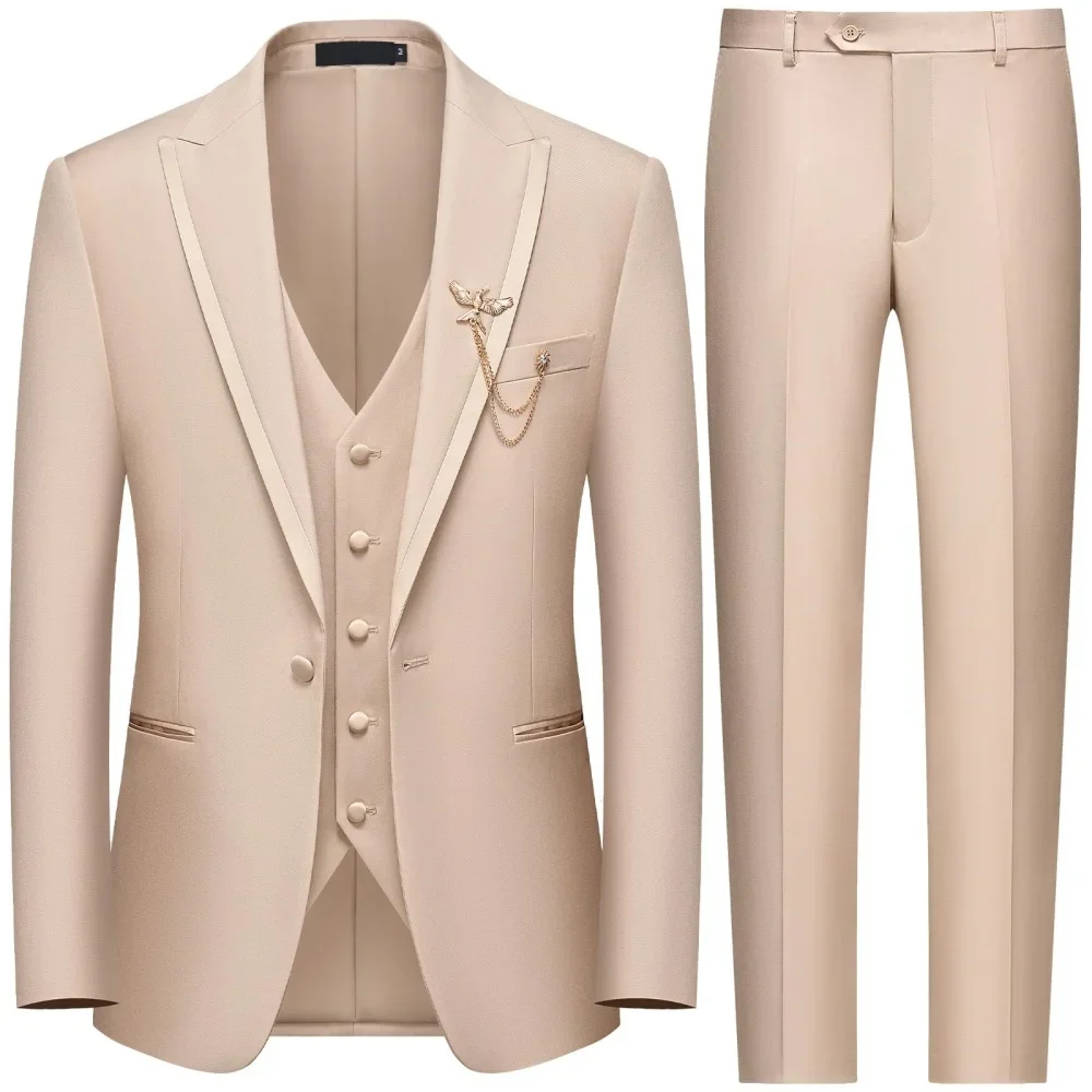 EUR Plus Size Suit (Blazer+ Vest + Pants) Men's Fashion Business Trend Casual Party Outdoor Wedding Groom Dress Solid Color Suit
EUR Plus Size Suit (Blazer+ Vest + Pants) Men's Fashion Business Trend Casual Party Outdoor Wedding Groom Dress Solid Color Suit