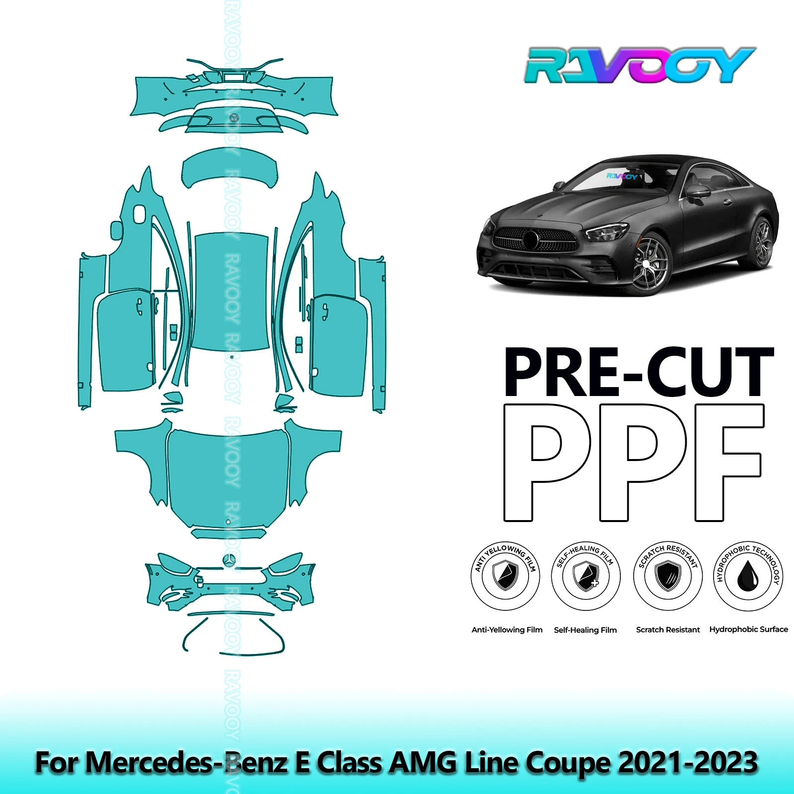 Full Vehicle Clear Bra Precut PPF Paint Protection Film For Mercedes-Benz E Class AMG Line Coupe 2021-2023
Full Vehicle Clear Bra Precut PPF Paint Protection Film For Mercedes-Benz E Class AMG Line Coupe 2021-2023