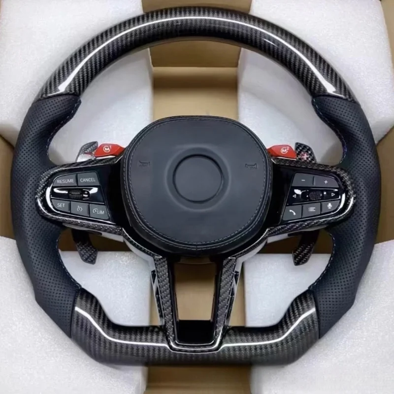 Suitable for BMW M Series Carbon Fiber Sport Steering Wheel G/F Series with M1/M2 Red Paddle Shifters
Suitable for BMW M Series Carbon Fiber Sport Steering Wheel G/F Series with M1/M2 Red Paddle Shifters