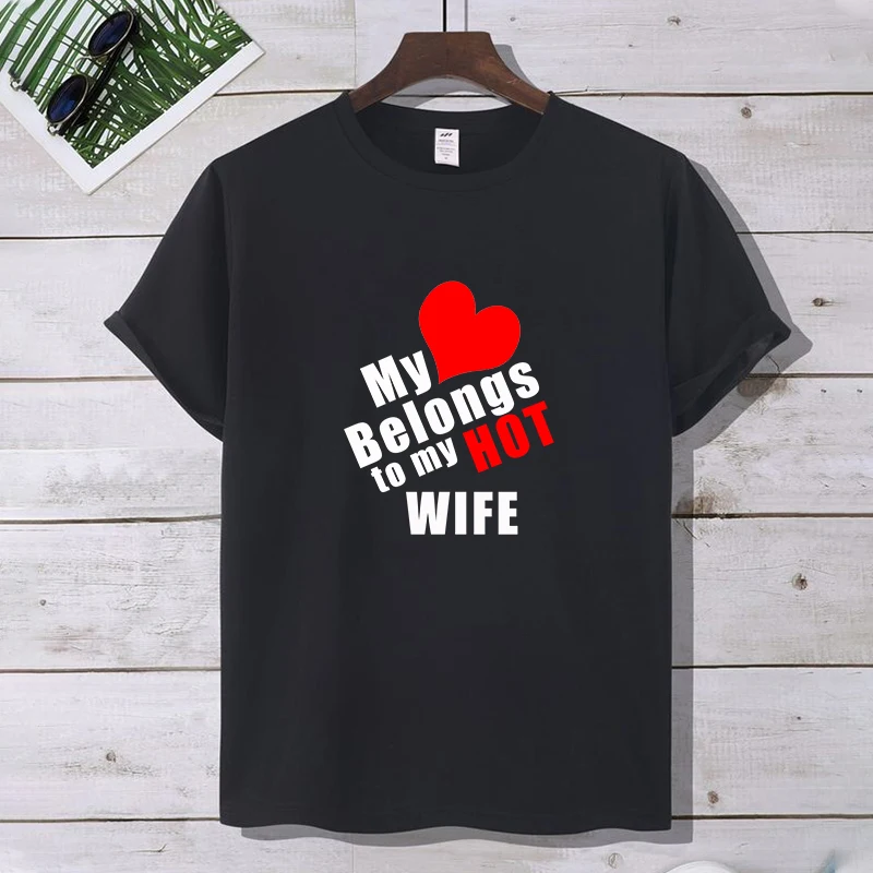 Personalized T-shirt My Love Belongs to My Hot Wife New in Tops Quality Short Sleeve Tee Y2k Men's Clothing Streetwear Oversized
Personalized T-shirt My Love Belongs to My Hot Wife New in Tops Quality Short Sleeve Tee Y2k Men's Clothing Streetwear Oversized