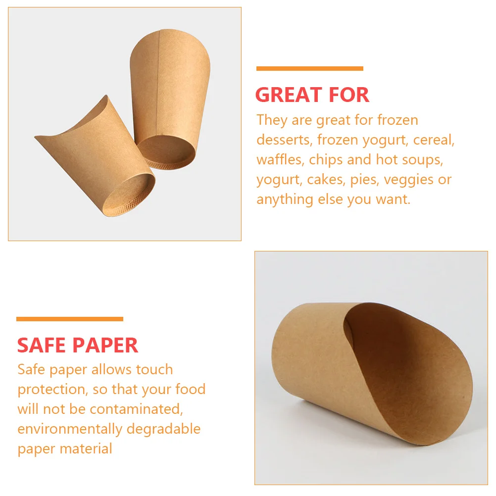 50pcs Snack Packaging Boxes French Fries Holders Paper Storing Cones Safe Food Containers Takeout Eco Friendly
50pcs Snack Packaging Boxes French Fries Holders Paper Storing Cones Safe Food Containers Takeout Eco Friendly