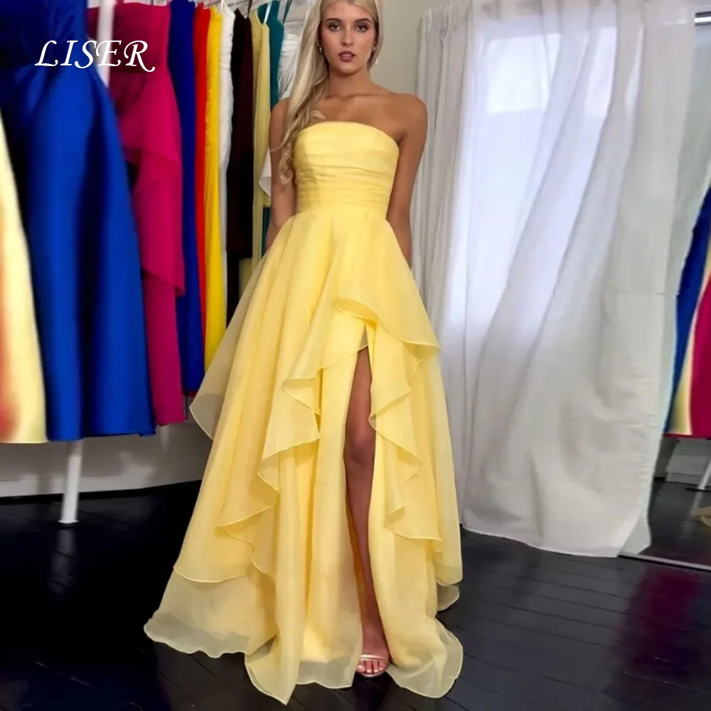 Liser A-line Ruffled Women Evening Dresses Yellow High Slit 2026 Customized Party Dresses Homecoming Women Long Prom Dresses
Liser A-line Ruffled Women Evening Dresses Yellow High Slit 2026 Customized Party Dresses Homecoming Women Long Prom Dresses
