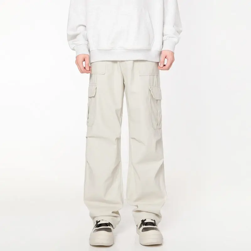 Карго с широкими штанинами в консервативном стиле, однотонные эластичные карманы, мужская одежда с высокой талией, весенне-осенние повседневные брюки, английские брюки
Карго с широкими штанинами в консервативном стиле, однотонные эластичные карманы, мужская одежда с высокой талией, весенне-осенние повседневные брюки, английские брюки