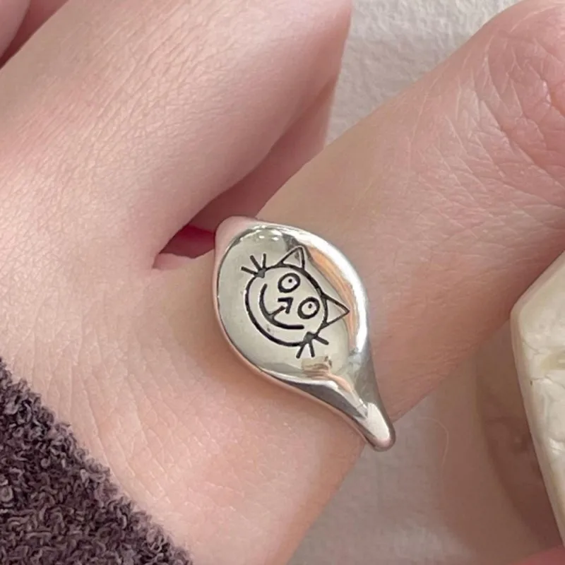 Sam Panda 925 Sterling Silver Ellipse Unique Kitten Rings For Women Retro Open Adjustable Ring Jewelry Gift Dropshipping
Sam Panda 925 Sterling Silver Ellipse Unique Kitten Rings For Women Retro Open Adjustable Ring Jewelry Gift Dropshipping