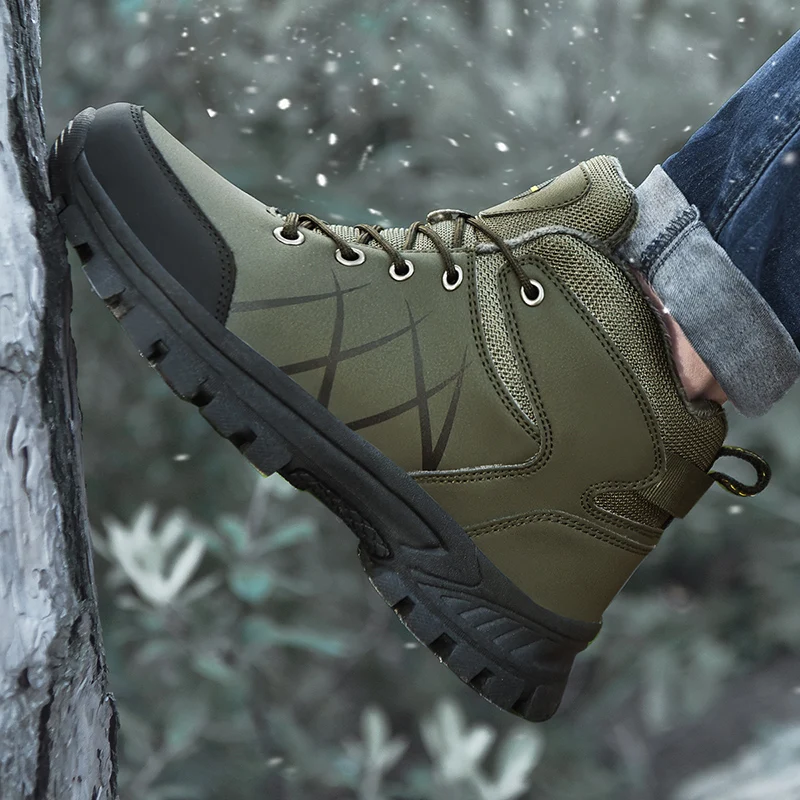Men's Large Size Outdoor High-Top Hiking Shoes Women's Fleece Warm Cotton Shoes Couple Climbing Sneakers Labor Insurance Shoes
Men's Large Size Outdoor High-Top Hiking Shoes Women's Fleece Warm Cotton Shoes Couple Climbing Sneakers Labor Insurance Shoes