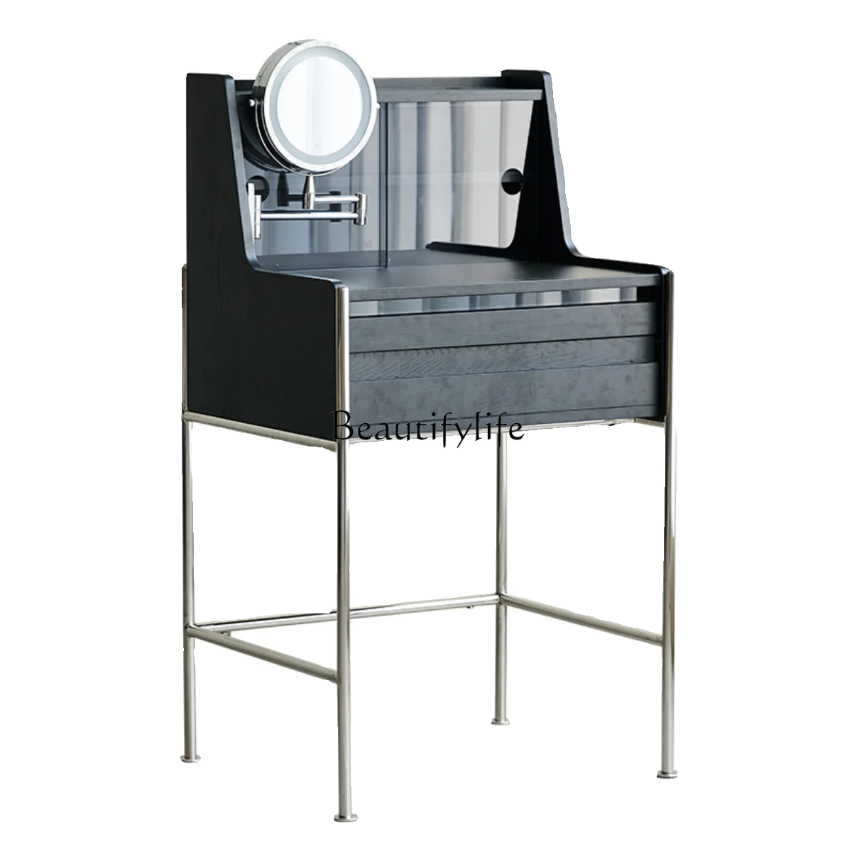 Dresser small solid wood modern minimalist light luxury rock slab countertop makeup table with drawer makeup mirror
Dresser small solid wood modern minimalist light luxury rock slab countertop makeup table with drawer makeup mirror