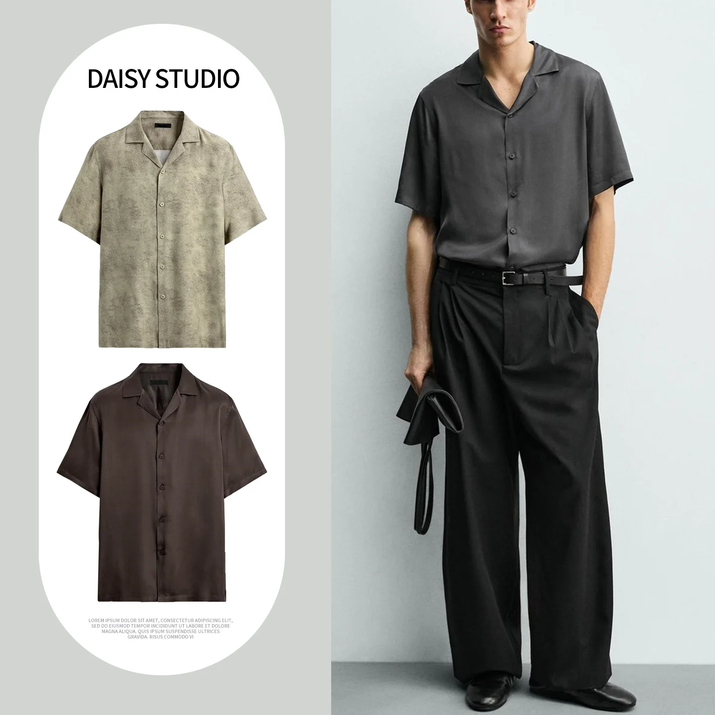 Loose Fit Casual Shirt Men's Summer New Single Button Bowling Shirt Short Sleeve Draping Polyester Fiber Breathable Skin-Frie...
Loose Fit Casual Shirt Men's Summer New Single Button Bowling Shirt Short Sleeve Draping Polyester Fiber Breathable Skin-Frie...