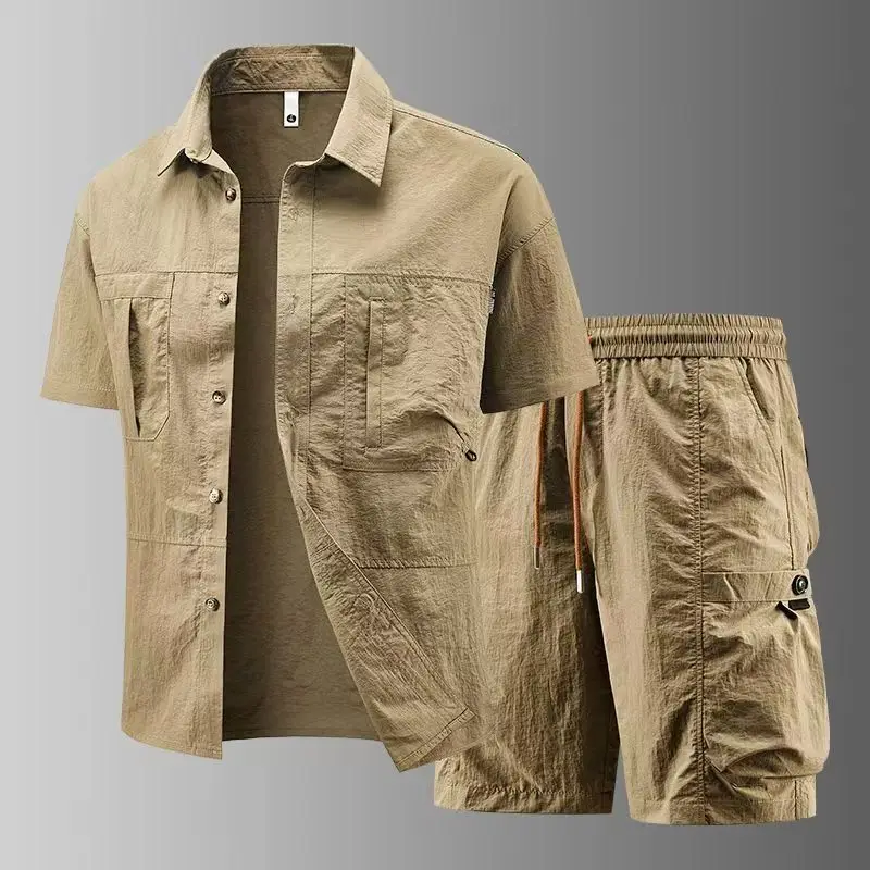 New Summer Casual Two-piece Work Shirt Set Loose Breathable Thin Men's Top Short Sleeve Shorts
New Summer Casual Two-piece Work Shirt Set Loose Breathable Thin Men's Top Short Sleeve Shorts