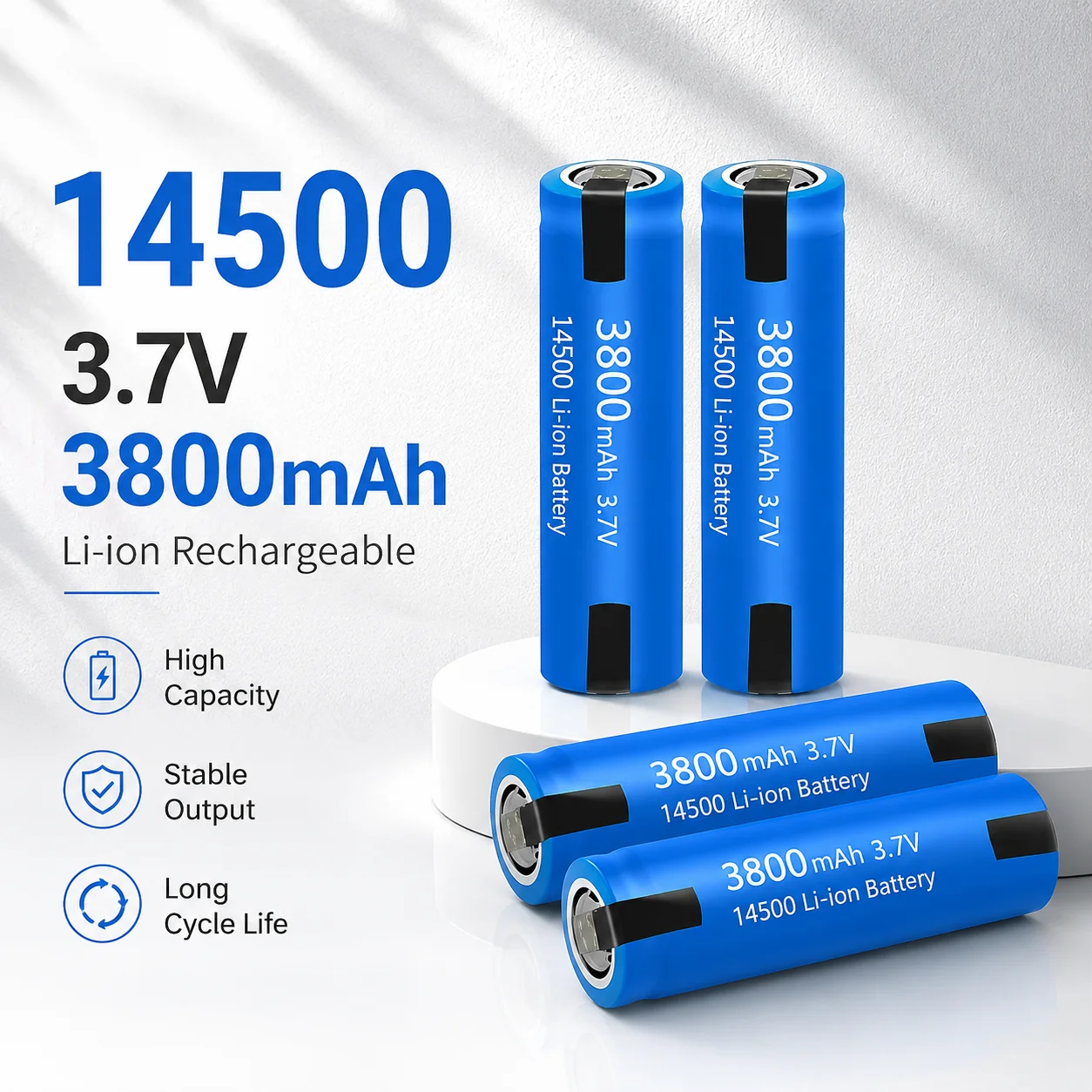14500 3.7V 3800mAh Rechargeable Li-ion Battery with Solder Tabs for Electric Shaver Toothbrush Clipper
14500 3.7V 3800mAh Rechargeable Li-ion Battery with Solder Tabs for Electric Shaver Toothbrush Clipper