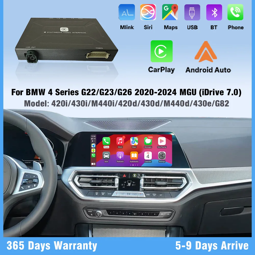 Wireless CarPlay Android Auto Adapter iDrive 7 For BMW 4 Series G22 G23 G26 2020-2024 Fits 420i 430i M440i 420d 430d M440d 430e
Wireless CarPlay Android Auto Adapter iDrive 7 For BMW 4 Series G22 G23 G26 2020-2024 Fits 420i 430i M440i 420d 430d M440d 430e