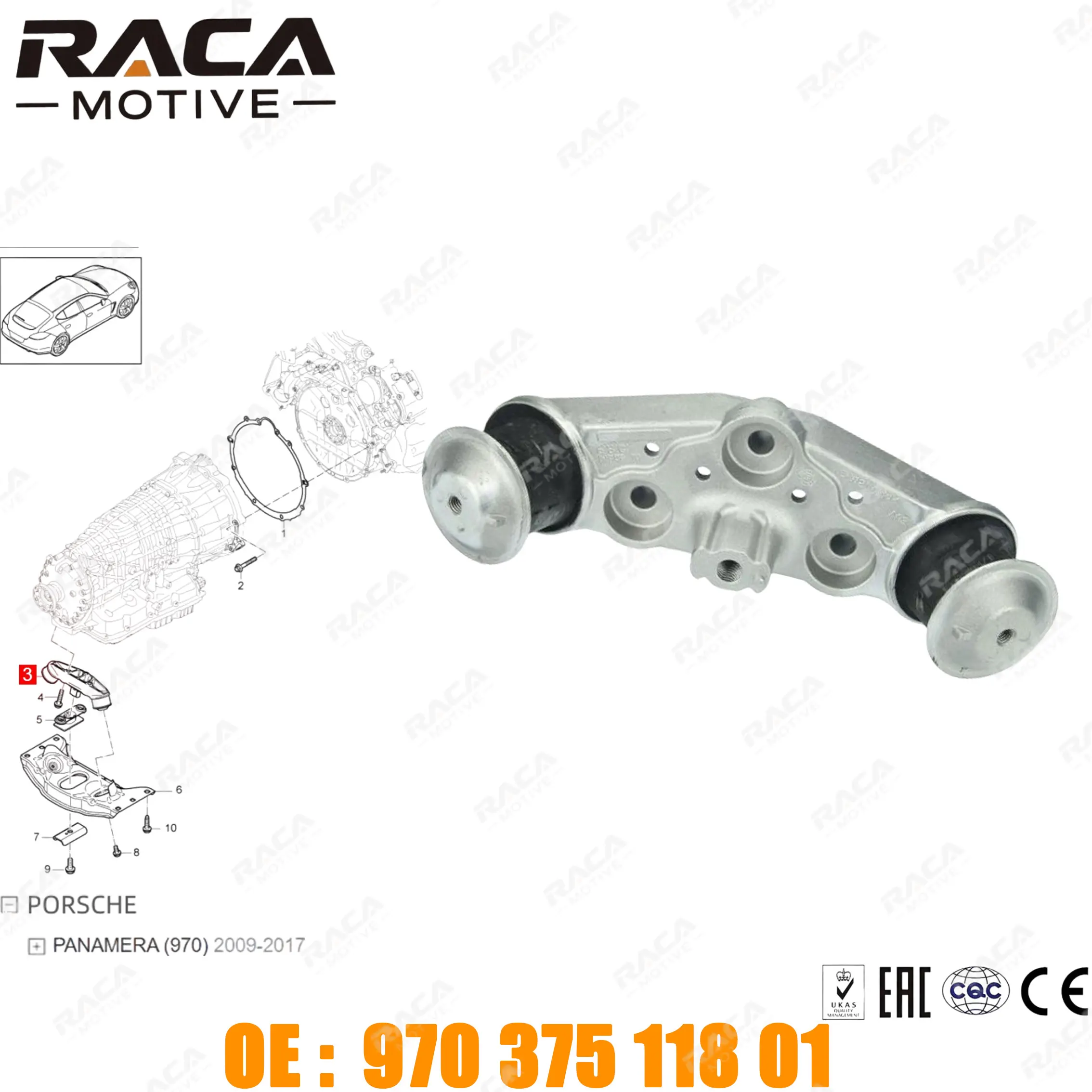 Engine and Transmission Fixings (Transmission Bracket) Is Suitable for Porsche Panamera (970) 2009-2017 97037511801 97037511800
Engine and Transmission Fixings (Transmission Bracket) Is Suitable for Porsche Panamera (970) 2009-2017 97037511801 97037511800
