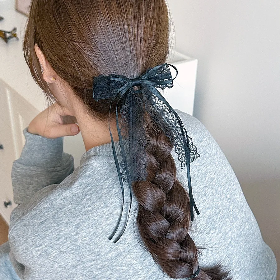 Black Lace Bow Ribbon Hair Clip Sweet Pure Girly Elegant Premium Quality for Women Daily Ponytail Home Accessory
Black Lace Bow Ribbon Hair Clip Sweet Pure Girly Elegant Premium Quality for Women Daily Ponytail Home Accessory
