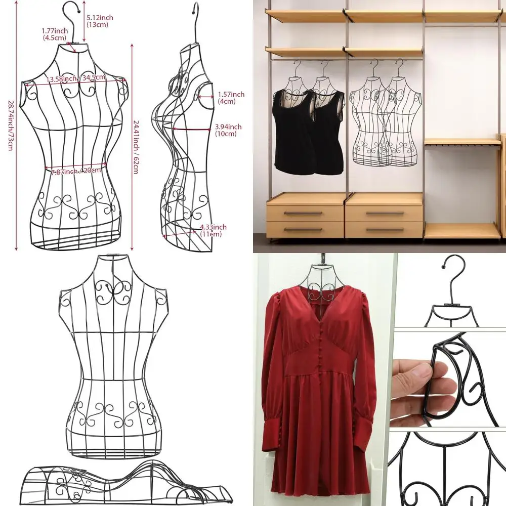 Черный металлический манекен из проволоки для подвешивания, шитья и декора дома
Черный металлический манекен из проволоки для подвешивания, шитья и декора дома