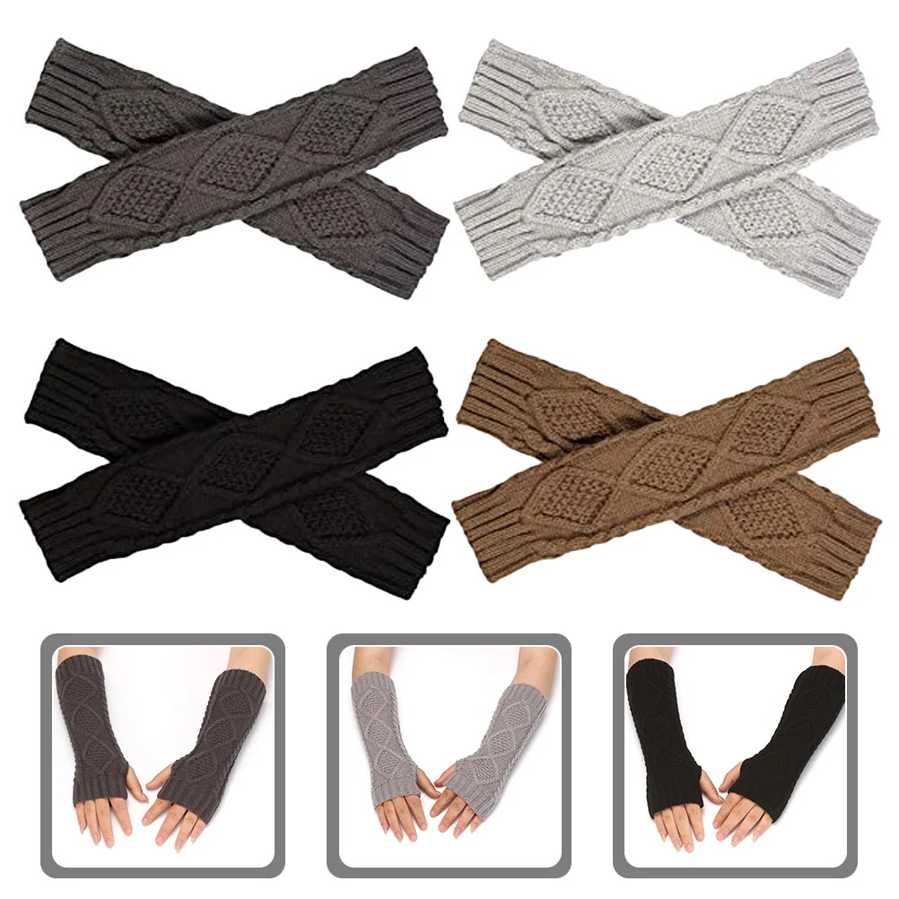 4Pairs Warm Arm Sleeves Knitted Winter Fingerless Gloves Half-Finger Oversleeves for Women Stylish Durable Arm Warmers
4Pairs Warm Arm Sleeves Knitted Winter Fingerless Gloves Half-Finger Oversleeves for Women Stylish Durable Arm Warmers