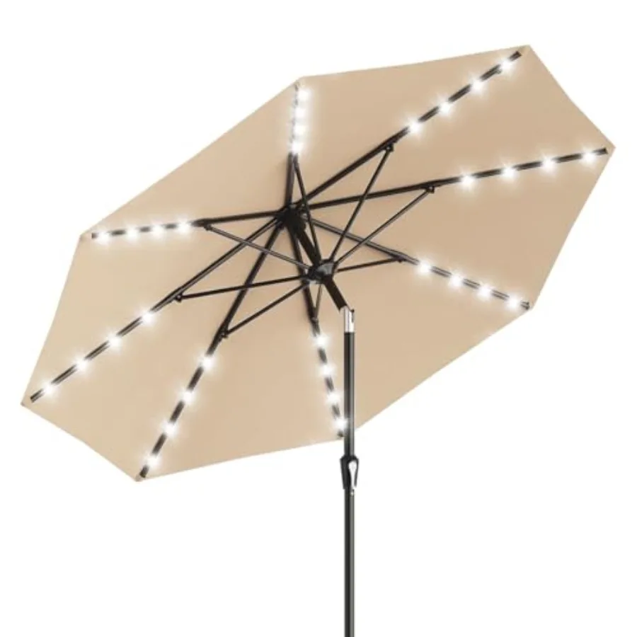 10 ft Patio Umbrella with Solar Lights, 8 Ribs Outdoor Market Table Umbrella with 40 LED Lights and Tilt Crank for Pool, Deck,
10 ft Patio Umbrella with Solar Lights, 8 Ribs Outdoor Market Table Umbrella with 40 LED Lights and Tilt Crank for Pool, Deck,