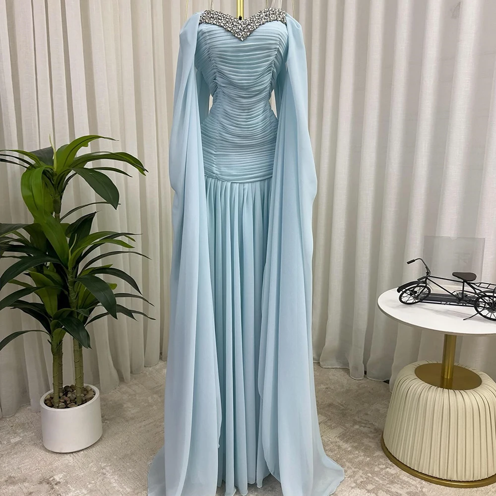 Customized A-line Evening Dresses Floor-length Off The Shoulder Sleeveless Prom Gown Fashion Crystal Pleat Stole Party Gown
Customized A-line Evening Dresses Floor-length Off The Shoulder Sleeveless Prom Gown Fashion Crystal Pleat Stole Party Gown