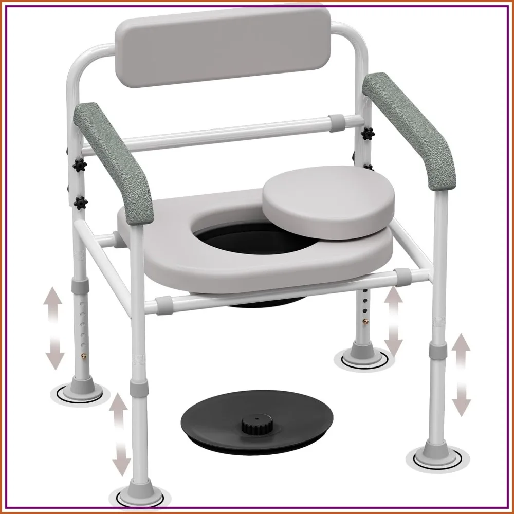 Adjustable Medical Bedside Commode Chair with Padded Backrest, Drop Arm Support, Height Adjustable Grey
Adjustable Medical Bedside Commode Chair with Padded Backrest, Drop Arm Support, Height Adjustable Grey