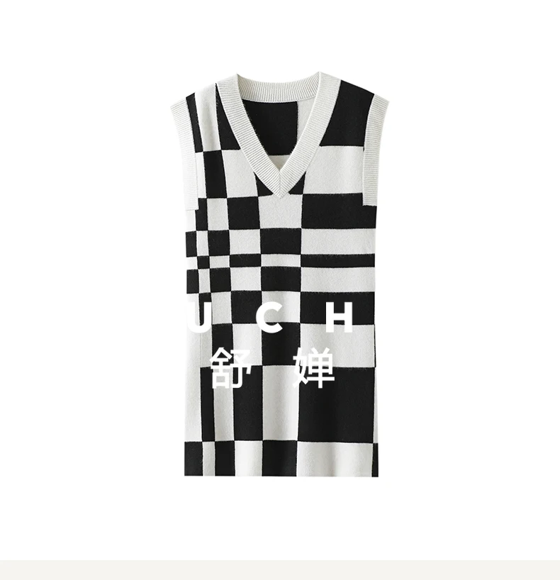 Thickened Checkerboard 100% Pure Cashmere Vest Women's Sweater Knitted Sweater Medium and Long 440g
Thickened Checkerboard 100% Pure Cashmere Vest Women's Sweater Knitted Sweater Medium and Long 440g