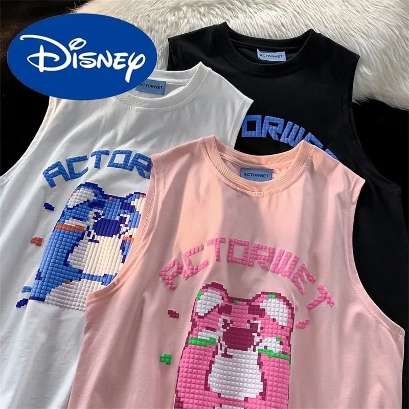 Жилет Disney Lotso с героями мультфильмов, милый мужской и женский летний спортивный жилет, модная повседневная уличная одежда для пар, свободная футболка без рукавов, подарки
Жилет Disney Lotso с героями мультфильмов, милый мужской и женский летний спортивный жилет, модная повседневная уличная одежда для пар, свободная футболка без рукавов, подарки